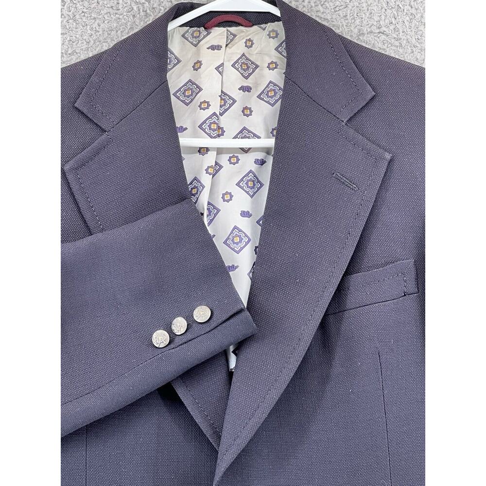 Hart Schaffner Marx Blazer 40R Jack Nicklaus Sports Coat Blue Knit Emblem READ
